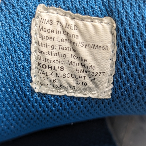 Fila Fit Walk-N-Sculpt Athletic Shoes, Blue/White, Size 7-1/2M - Picture 10 of 11